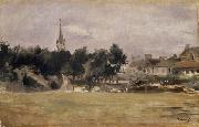 Edouard Manet Landscape with a Village Church France oil painting artist